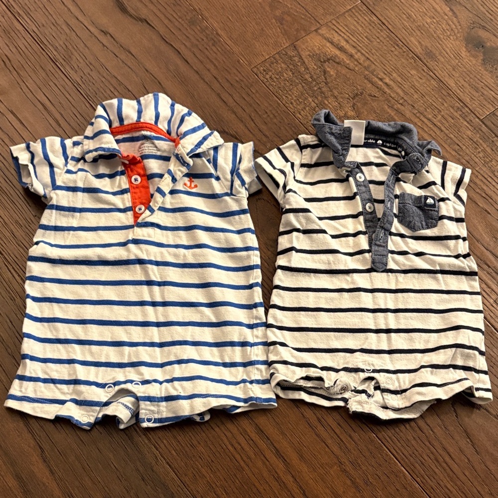 Striped Baby Rompers Set